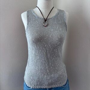 LOFT Metallic Knit Sleeveless Top